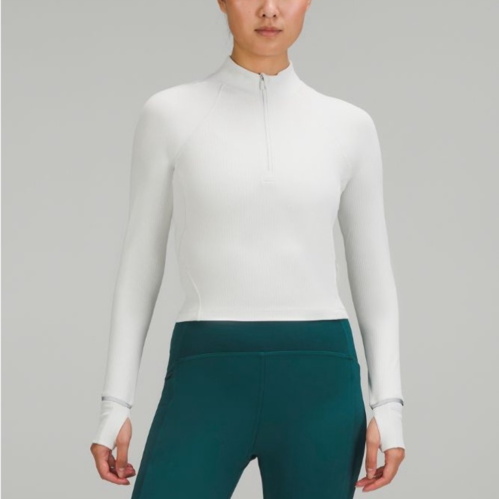 lululemon athletica White Long Sleeve Half-Zip Top